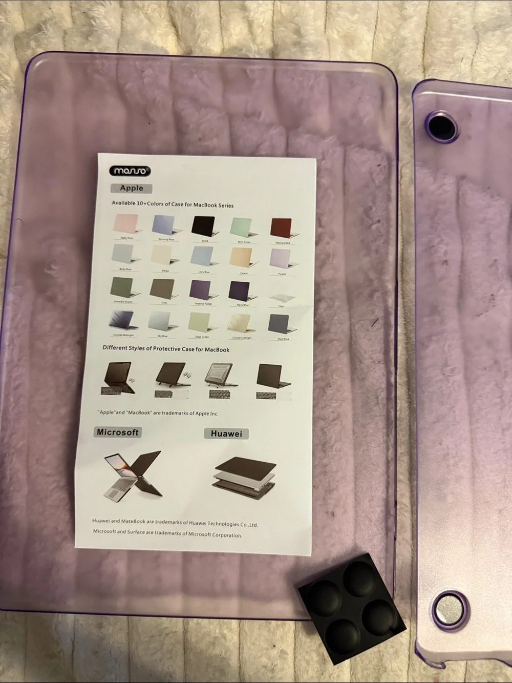Transparent Purple Protective Tablet Case for MacBook 13 inch